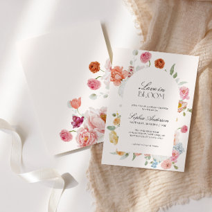 Invitation L'amour en fleurs Fleurs printanières pour une bab