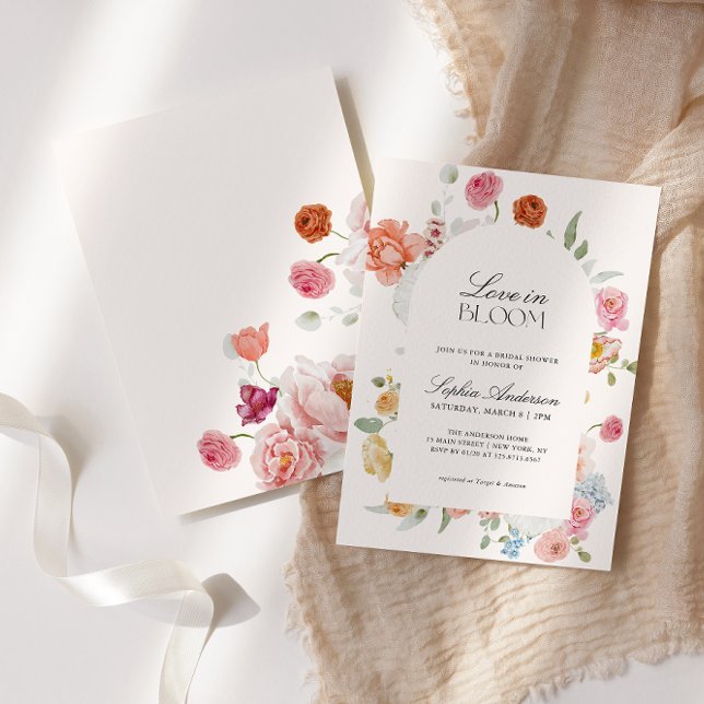Invitation L'amour en fleurs Fleurs printanières pour une bab (Créateur téléchargé)