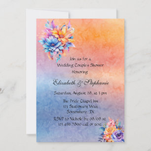 Invitation L'amour est amour arc-en-ciel Floral Mariage Coupl