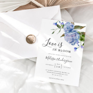 Invitation L'amour est dans la Fête des mariées Bleue Fleur