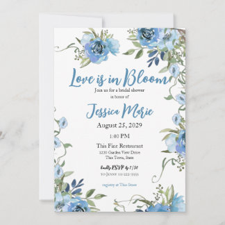 Invitation L'amour est dans la Fête des mariées en fleur