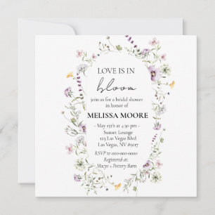 Invitation L'Amour Est Dans La Fête des mariées En Fleur Invi