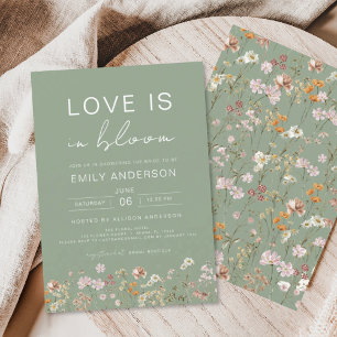 Invitation L'amour est dans la Fête des mariées Fleur sauvage
