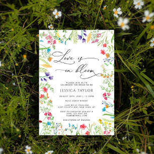 Invitation L'amour est dans la Fête des mariées Fleur sauvage