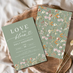 Invitation L'amour est dans la Fête des mariées Fleur sauvage