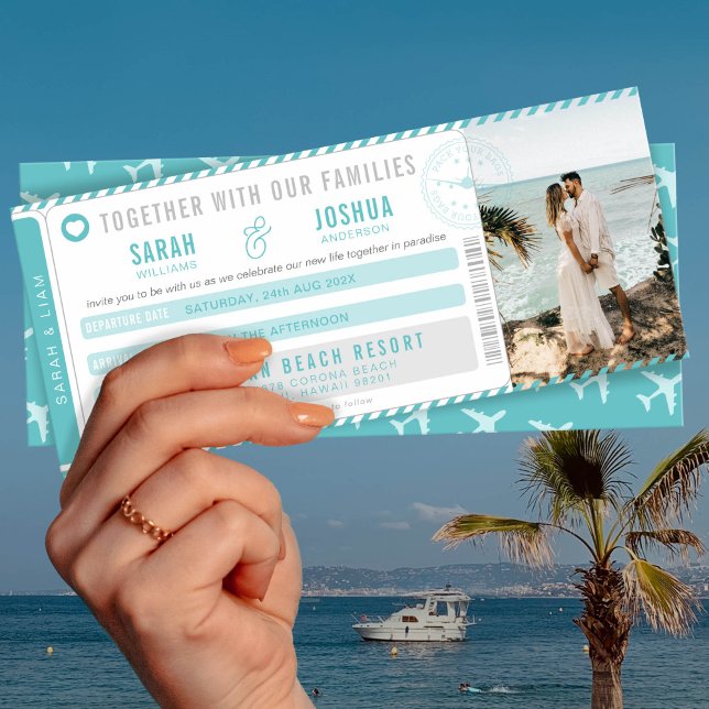 Invitation L'amour est dans l'air Boarding Pass Mariage (Créateur téléchargé)