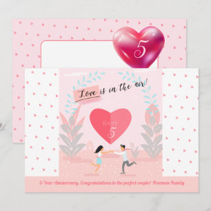 Invitation "L'amour est dans l'air !" Couple amoureux, Joyeux