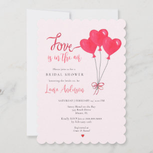 Invitation L'amour est dans l'air Pink & Red Baby Shower de m