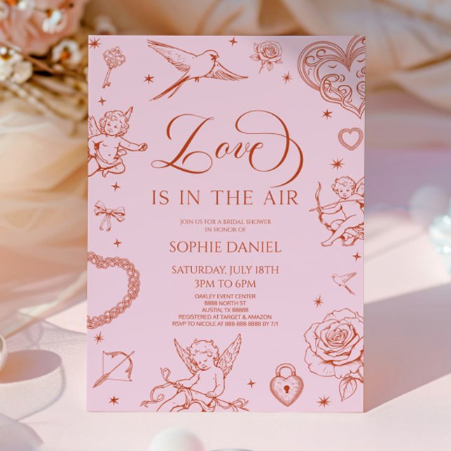 Invitation L'amour est dans l'air Saint-Valentin Bridal Showe (Créateur téléchargé)