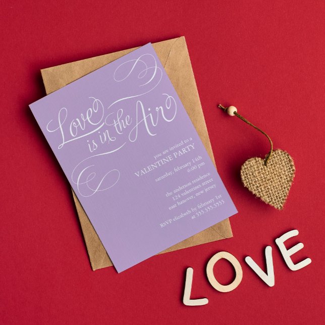 Invitation "L'amour est dans l'air" Soirée de la Saint Valent (Créateur téléchargé)