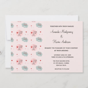 Invitation L'amour est dans l'air Tour Eiffel et Mariage des 