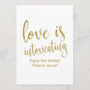 Invitation L'amour est de l'or enivrant Panneau de mariage ab