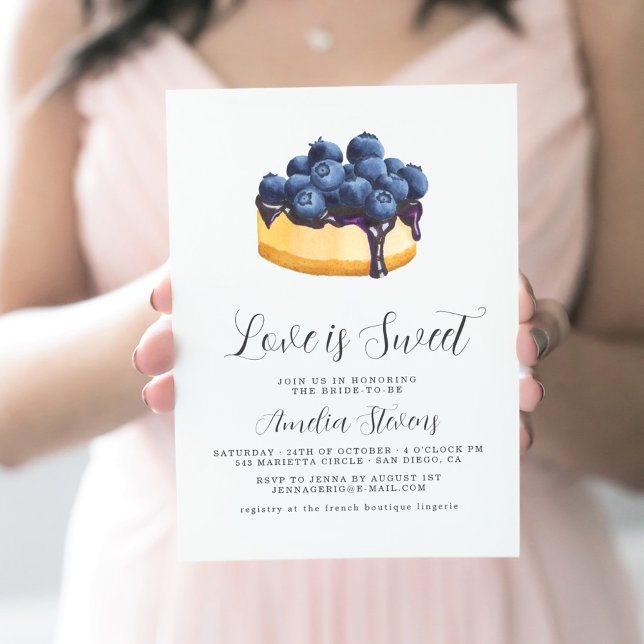 Invitation L'amour est doux (Gâteau au fromage) | Réception d (Créateur téléchargé)