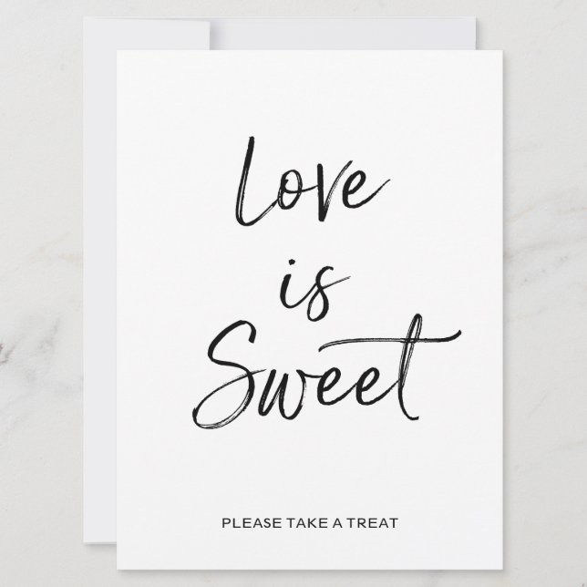 Invitation L'amour est doux | Lettre stylisée à la main (Devant)