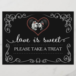 Invitation L'amour est doux Prenez une friandise Squelette Ha