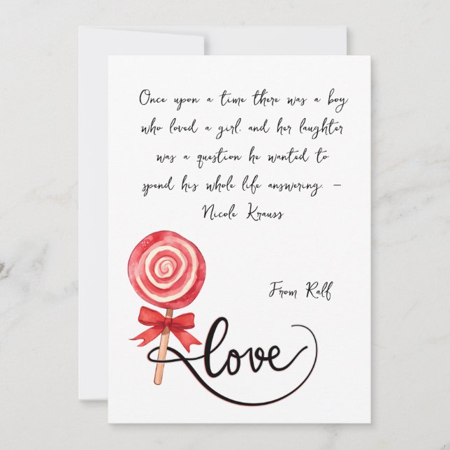 Invitation L'amour est doux xoxo valentine (Devant)