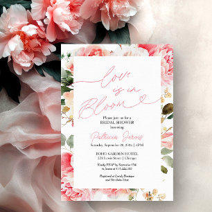 Invitation L'Amour est en Fleur Fête de Mariage Floral Rose P