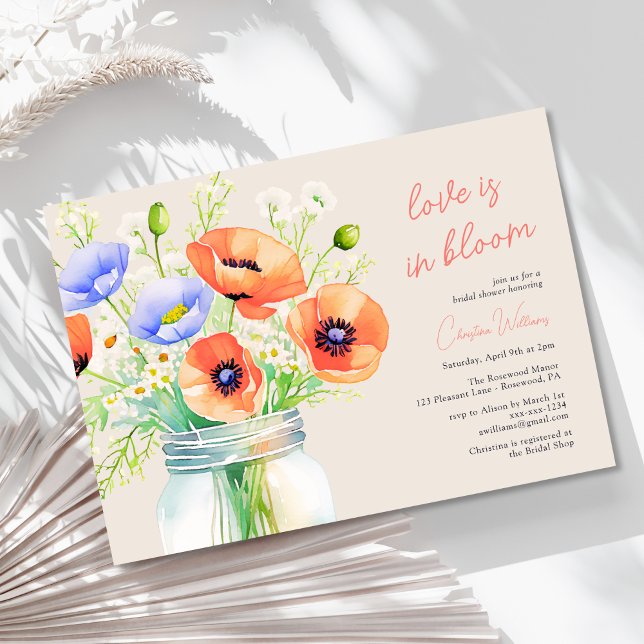 Invitation L'Amour Est En Fleur Fête des mariées Fleur sauvag (Créateur téléchargé)