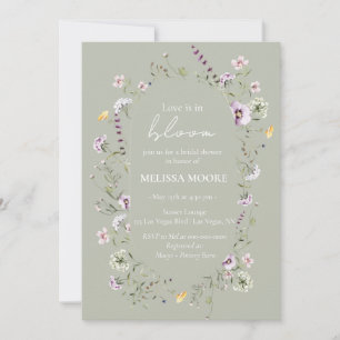 Invitation L'Amour Est En Fleur Fête des mariées Sage Green