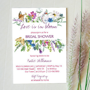 Invitation L'amour est en fleur fleur sauvage nuptiale douche
