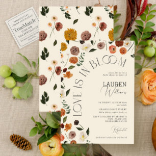 Invitation L'Amour Est En Fleur Rustique Fête des mariées Flo