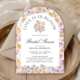 Invitation L'amour est en fleurs Arche florale printanière Ba