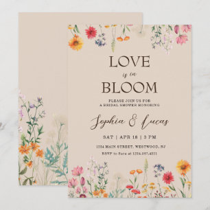 Invitation L'amour est en fleurs : Baby Shower Champêtre pour
