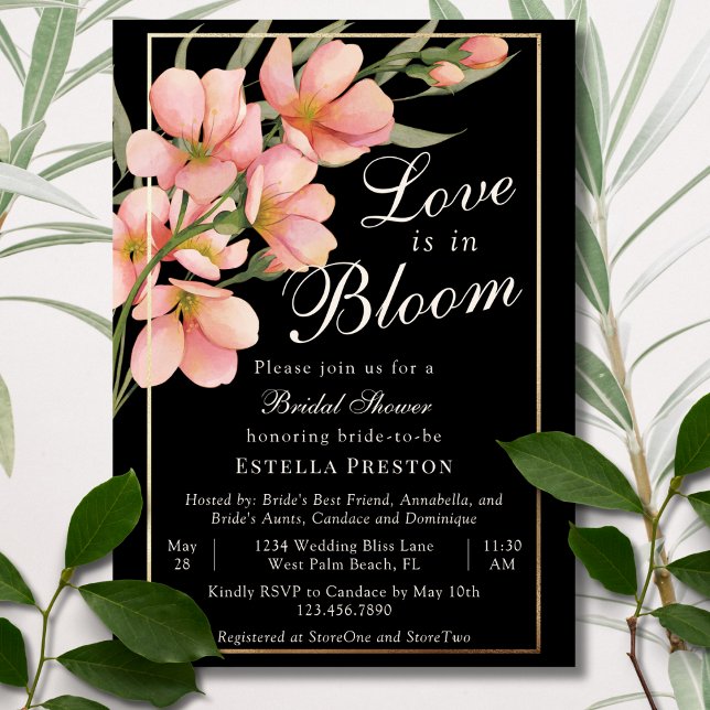 Invitation L'amour est en fleurs Fête de mariage à thème Fleu (Créateur téléchargé)