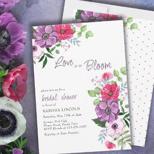 Invitation L'amour est en fleurs Fête de mariage floral rose