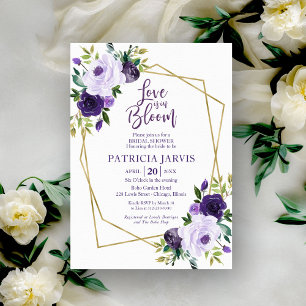 Invitation L'amour est en fleurs Fête de mariage floral viole
