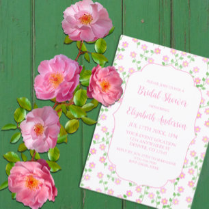 Invitation L'amour est en fleurs Fête de mariage rose floral