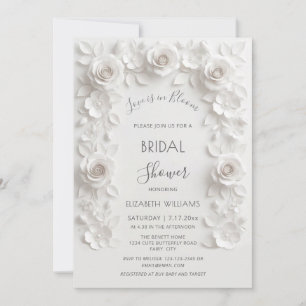 Invitation L'amour est en fleurs   Fleurs de roses 3D