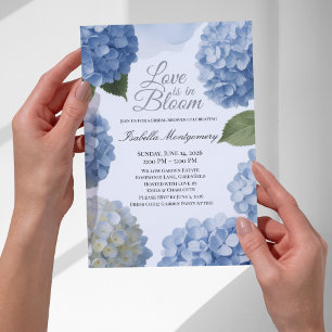 Invitation L'amour est en fleurs Hydrangea Bleu Féminin