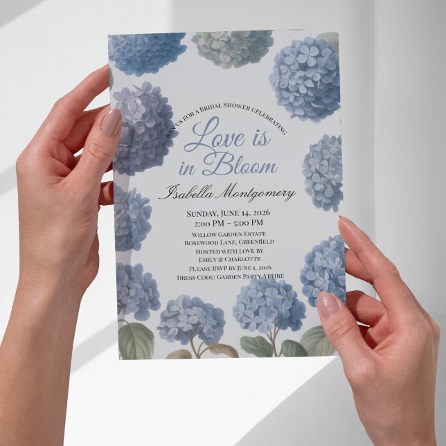 Invitation L'amour est en fleurs Hydrangea intemporel (Love Is in Bloom Timeless Hydrangea Invitations)