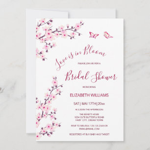 Invitation L'amour est en fleurs   Mariage sous les cerisiers