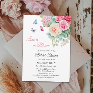 Invitation L'amour est en fleurs Papillons Shower de mariage