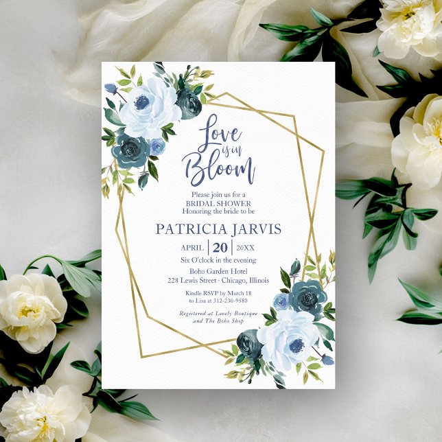 Invitation L'amour est en fleurs Réception de mariage florale (Créateur téléchargé)