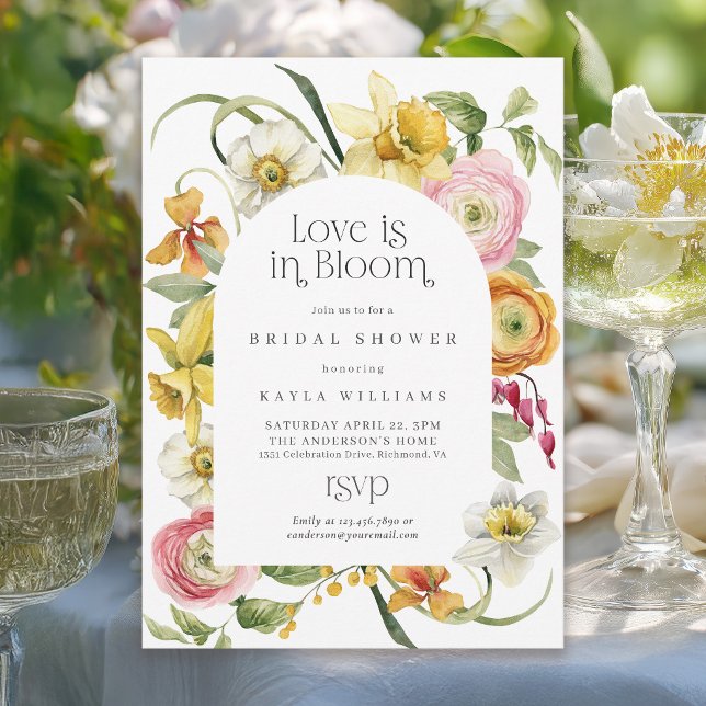 Invitation L'amour est en fleurs : Salle de réception pour la (Invitation may be ordered in both printed and instant download digital formats.)