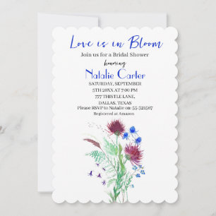 Invitation L'amour est en fleurs Thistle Floral Baby Shower B