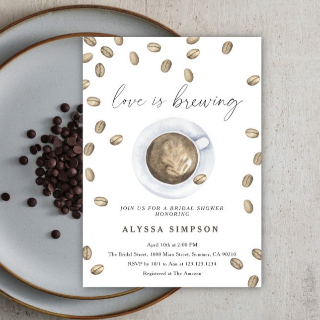 Invitation L'amour est en train de brasser la Fête des mariée (Créateur téléchargé)