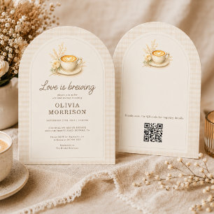 Invitation L'amour est en train de faire du café Rustique Flo
