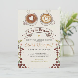 Invitation L'amour est en train de préparer du café Fête de m