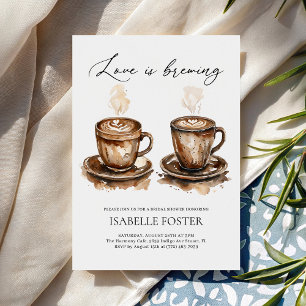 Invitation L'amour est en train de préparer un café Rustique