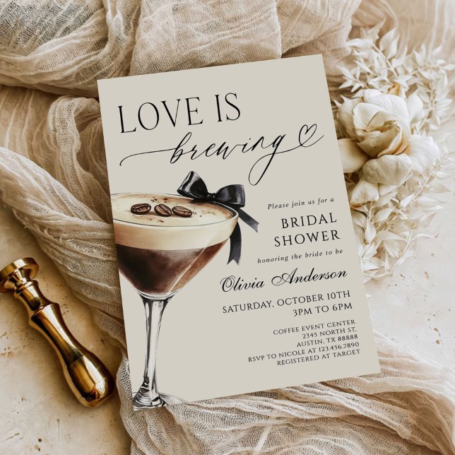 Invitation L'amour est en train de préparer un Martini Espres (Créateur téléchargé)