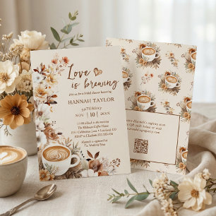 Invitation L'amour est en train de se préparer Code QR Café B