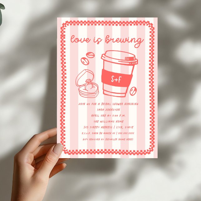 Invitation L'amour est en train de se préparer Doodle Rose Fê (Créateur téléchargé)