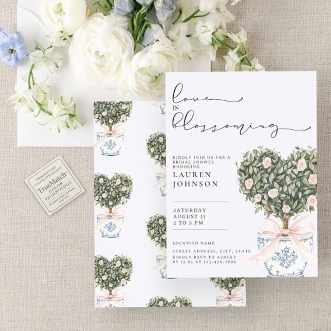 Invitation L'amour est florissant Chinoiserie Fête des mariée (Créateur téléchargé)