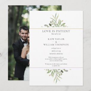 Invitation L'amour est le Mariage patient Elopement Faire-par