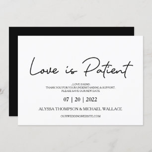 Invitation L'amour est le patient Changement La date Mariage