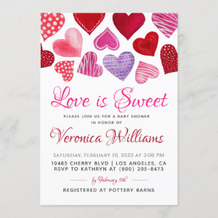 Invitation L'amour est l'invitation à l'Baby shower de la Sai